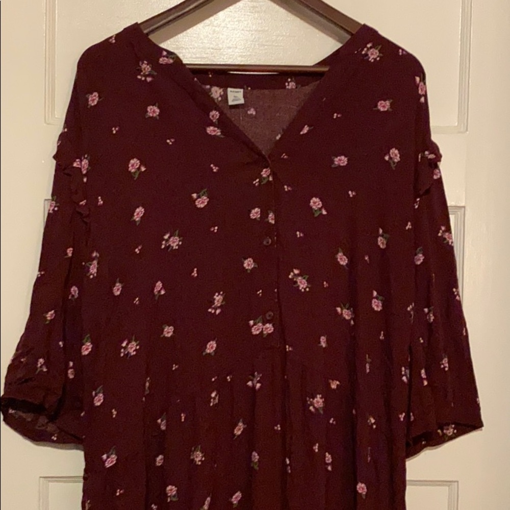 Burgundy floral dress
